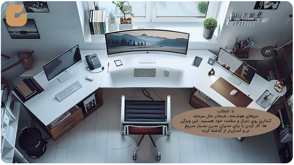 فناوری پنهان و مدیریت کابل‌ها در میز مدیریت