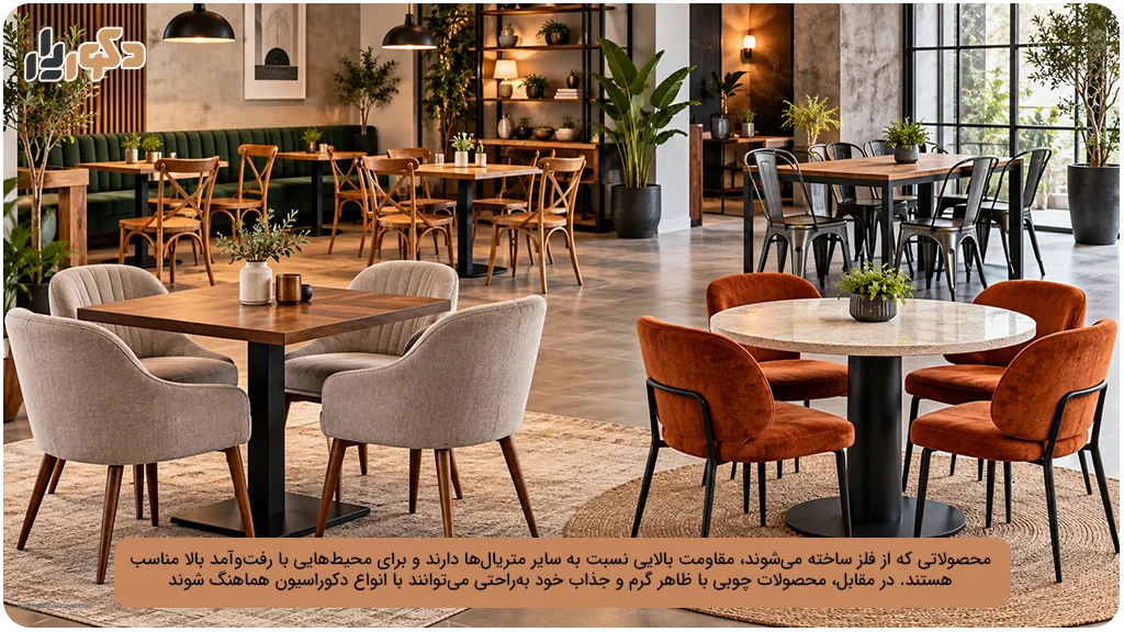 بررسی جنس و کیفیت در خرید میز و صندلی رستورانی