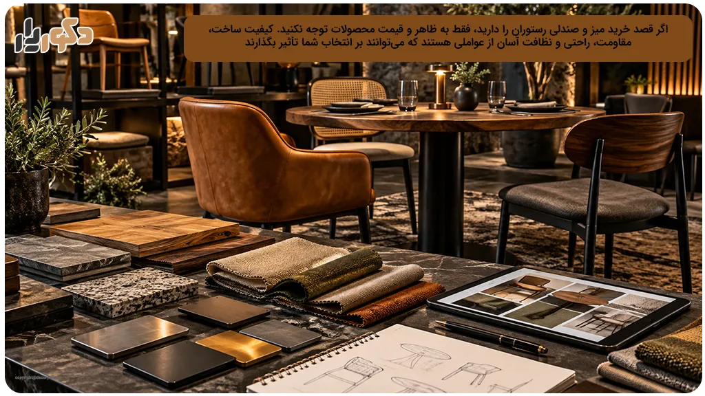 نکات مهم هنگام خرید میز و صندلی برای رستوران کوچک